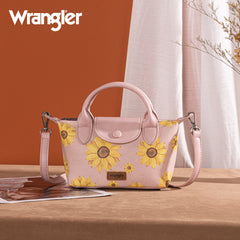 WG204-426  Wrangler Sunflower Print Mini Top Handle Crossbody - Pink