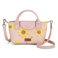 WG204-426  Wrangler Sunflower Print Mini Top Handle Crossbody - Pink