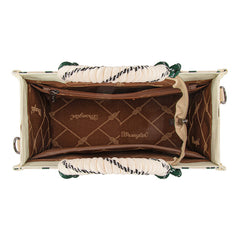 WG206-8122S  Wrangler Cactus Print Rope Tote/Crossbody -Beige