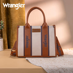 WG208-8120SBR  Wrangler Color Block Tote/Crossbody - Brown