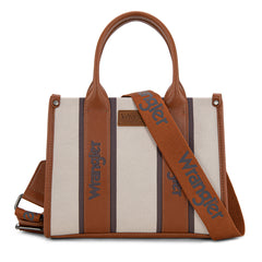 WG208-8120SBR  Wrangler Color Block Tote/Crossbody - Brown