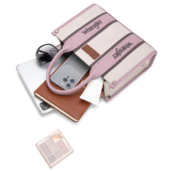 WG208-8120SDPK   Wrangler Color Block Tote/Crossbody - Dark Pink