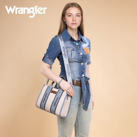 WG208-8120SJN   Wrangler Color Block Tote/Crossbody - Jean