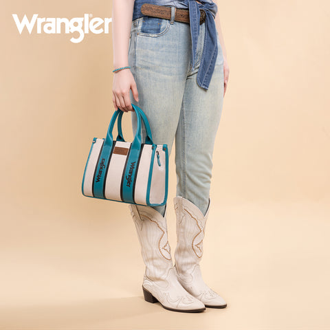 WG208-8120STQ   Wrangler Color Block Tote/Crossbody - Turquoise