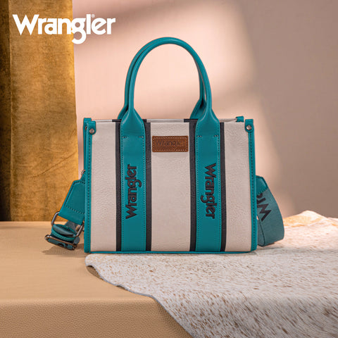 WG208-8120STQ   Wrangler Color Block Tote/Crossbody - Turquoise