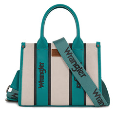 WG208-8120STQ   Wrangler Color Block Tote/Crossbody - Turquoise