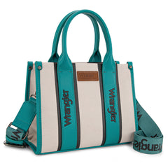 WG208-8120STQ   Wrangler Color Block Tote/Crossbody - Turquoise
