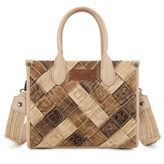 WG210-8120S  Wrangler Woven Denim Concealed Carry Tote/Crossbody -Tan