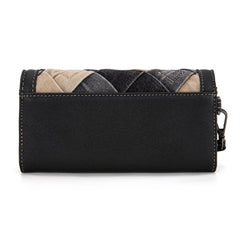 WG210-W062  Wrangler Denim Woven Tri-Fold Wristlet/Wallet  -Black