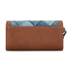 WG210-W062  Wrangler Denim Woven Tri-Fold Wristlet/Wallet  -Jean