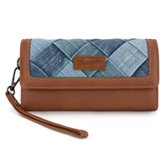 WG210-W062  Wrangler Denim Woven Tri-Fold Wristlet/Wallet  -Jean