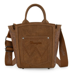 WG211-8014 Wrangler Aztec Embroidered Floral Embossed Tote