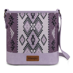 WG213-2003  Wrangler Aztec Distressed Print Dual Sided Print Concealed Carry Crossbody-Purple