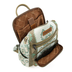 WG213-9110   Wrangler Aztec Print Backpack/Crossbody -Green
