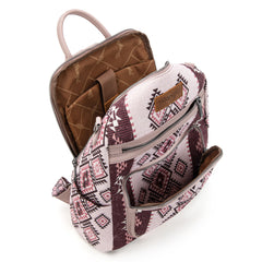 WG213-9110   Wrangler Aztec Print Backpack/Crossbody - Pink