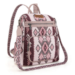 WG213-9110   Wrangler Aztec Print Backpack/Crossbody - Pink