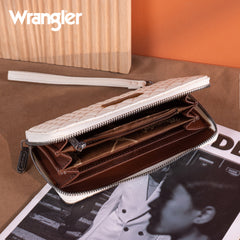WG214-W064  Wrangler Quilted Design RFID Wallet /Wristlet - Beige