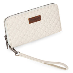 WG214-W064  Wrangler Quilted Design RFID Wallet /Wristlet - Beige