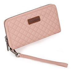 WG214-W064  Wrangler Quilted Design RFID Wallet /Wristlet - Dark Pink