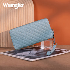 WG214-W064  Wrangler Quilted Design RFID Wallet /Wristlet - Jean