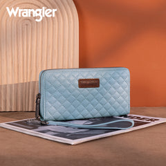 WG214-W064  Wrangler Quilted Design RFID Wallet /Wristlet - Jean