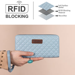 WG214-W064  Wrangler Quilted Design RFID Wallet /Wristlet - Jean