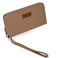 WG214-W064  Wrangler Quilted Design RFID Wallet /Wristlet - Khaki