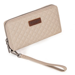 WG214-W064  Wrangler Quilted Design RFID Wallet /Wristlet - Tan