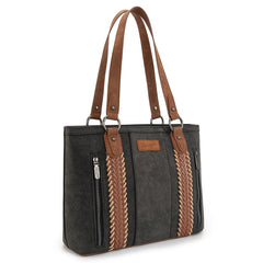 WG217-2002 Wrangler Braided Whipstitch Zippered Tote
