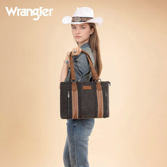 WG217-2002 Wrangler Braided Whipstitch Zippered Tote
