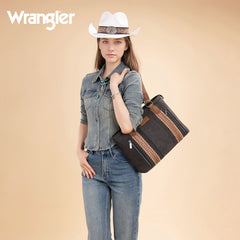 WG217-2002 Wrangler Braided Whipstitch Zippered Tote