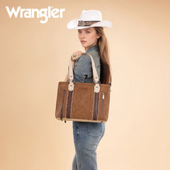 WG217-2002 Wrangler Braided Whipstitch Zippered Tote