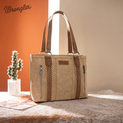WG217-2002 Wrangler Braided Whipstitch Zippered Tote