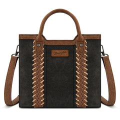 WG217-889  Wrangler Braided Whipstitch Top Handle Small Tote/Crossbody