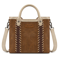 WG217-889  Wrangler Braided Whipstitch Top Handle Small Tote/Crossbody