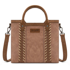 WG217-889  Wrangler Braided Whipstitch Top Handle Small Tote/Crossbody