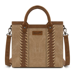 WG217-889  Wrangler Braided Whipstitch Top Handle Small Tote/Crossbody