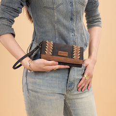 WG217-C018 Wrangler Southwestern Print  Wallet/Wristlet/Crossbody