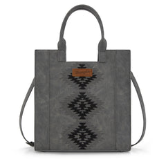 WG218-8900  Wrangler Aztec Embroidered Tote Bag/Crossbody- Black