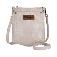 WG219-183  Wrangler "W" Stitch Water Repellent Denim Pocket  Crossbody- Beige