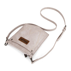 WG219-183  Wrangler "W" Stitch Water Repellent Denim Pocket  Crossbody- Beige