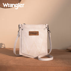 WG219-183  Wrangler "W" Stitch Water Repellent Denim Pocket  Crossbody- Beige