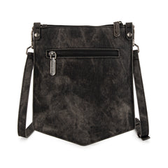 WG219-183  Wrangler "W" Stitch Water Repellent Denim Pocket Crossbody- Black