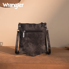 WG219-183  Wrangler "W" Stitch Water Repellent Denim Pocket Crossbody- Black