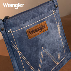WG219-183  Wrangler "W" Stitch Water Repellent Denim Pocket Crossbody- Jean