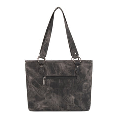 WG219-8317  Wrangler "W" Stitch Water Repellent Denim Pocket Zippered Tote Bag- Black