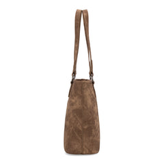 WG219-8317  Wrangler "W" Stitch Water Repellent Zippered Tote Bag- Brown