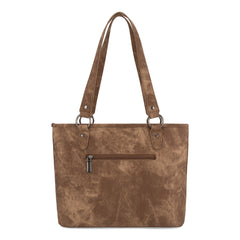 WG219-8317  Wrangler "W" Stitch Water Repellent Zippered Tote Bag- Brown