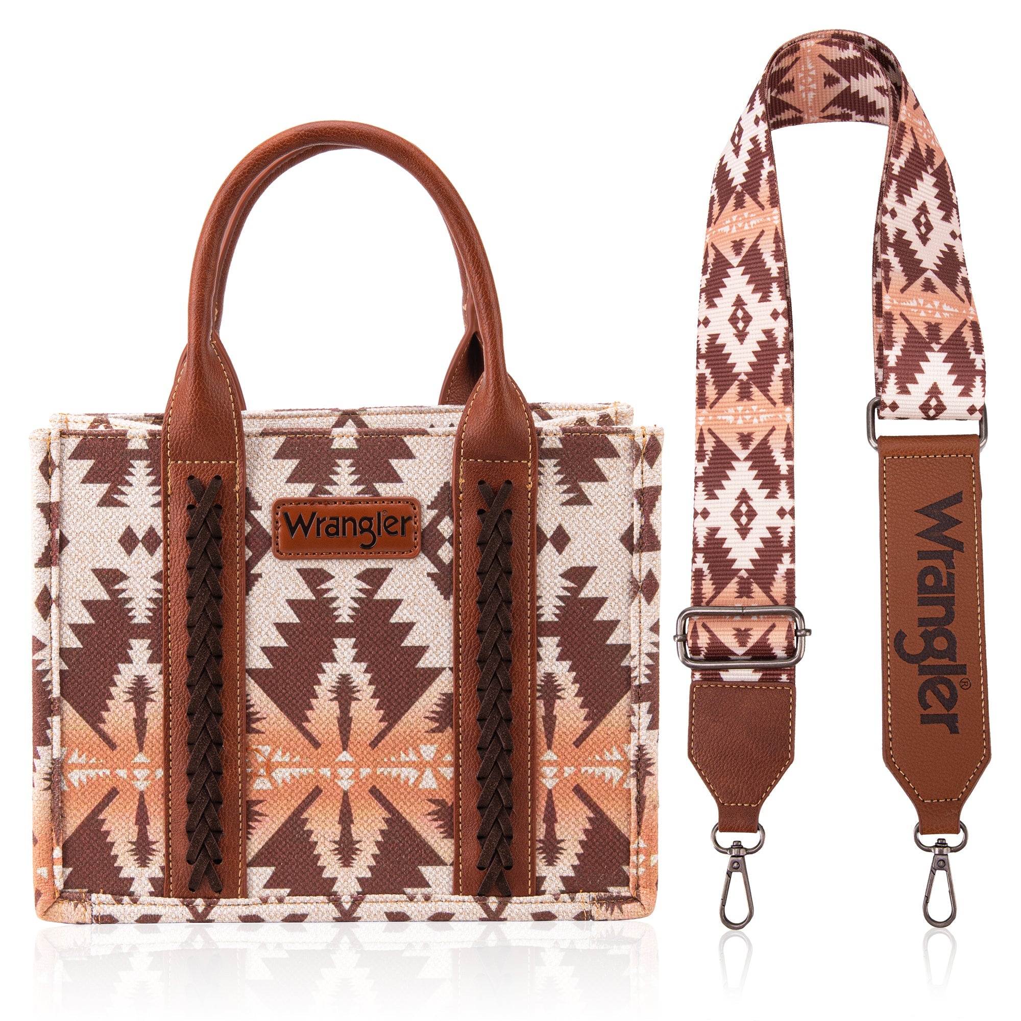 Wrangler Southwestern Print Small Canvas Tote/Crossbody