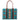 WG2203-8119 Wrangler Southwestern Pattern Dual Sided Print Canvas Wide Tote Dark Turquoise